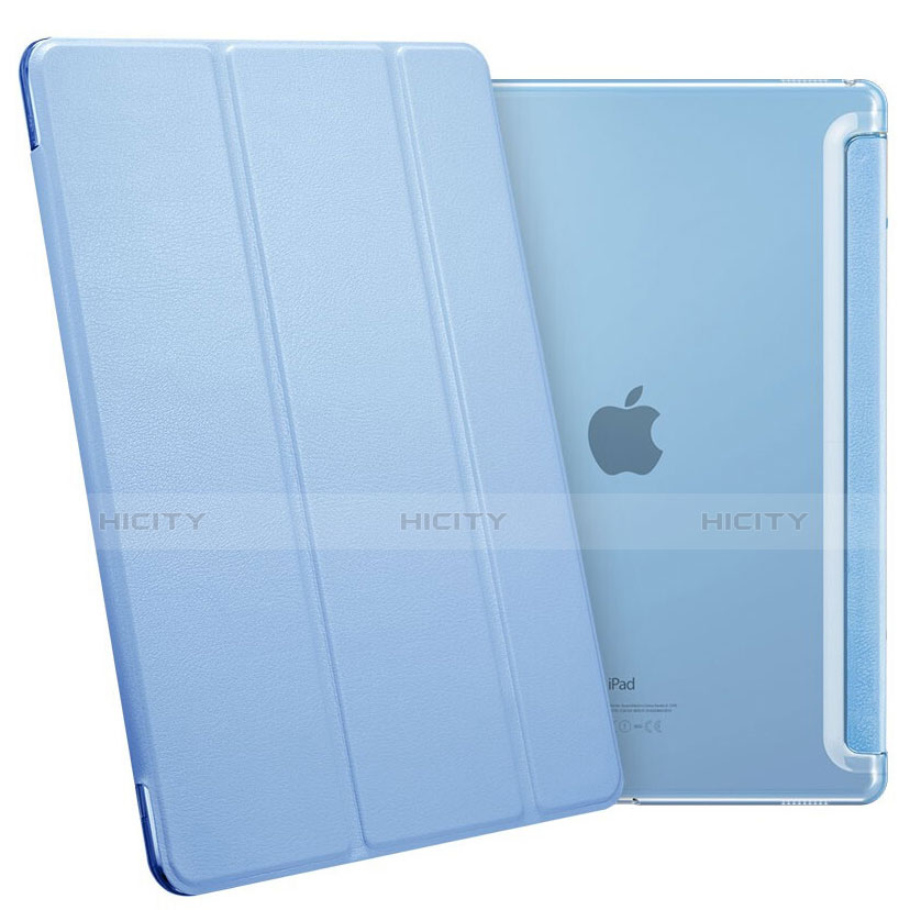 Handytasche Stand Schutzhülle Leder L02 für Apple iPad Pro 12.9 Hellblau