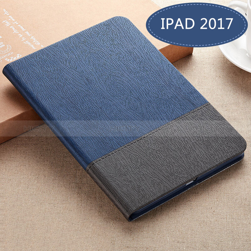 Handytasche Stand Schutzhülle Leder L02 für Apple New iPad 9.7 (2018) Blau