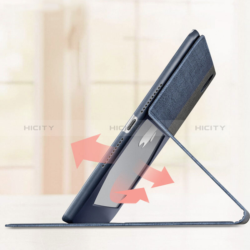 Handytasche Stand Schutzhülle Leder L02 für Apple New iPad 9.7 (2018) Blau