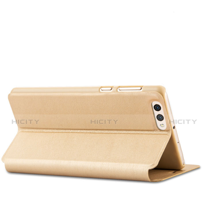 Handytasche Stand Schutzhülle Leder L02 für Huawei Honor V10 Gold