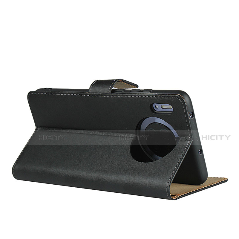 Handytasche Stand Schutzhülle Leder L02 für Huawei Mate 30 5G Schwarz