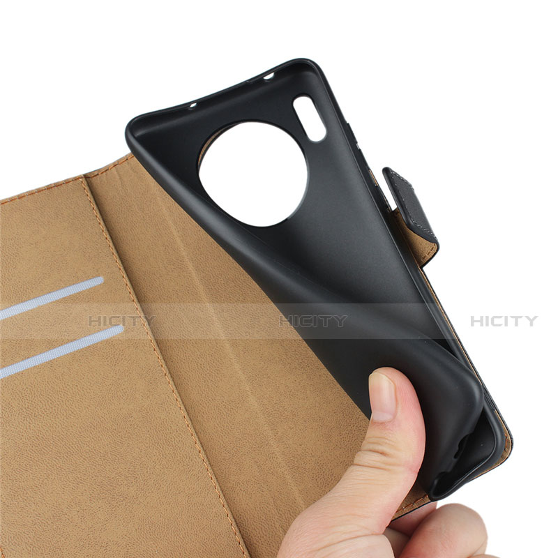 Handytasche Stand Schutzhülle Leder L02 für Huawei Mate 30 5G Schwarz