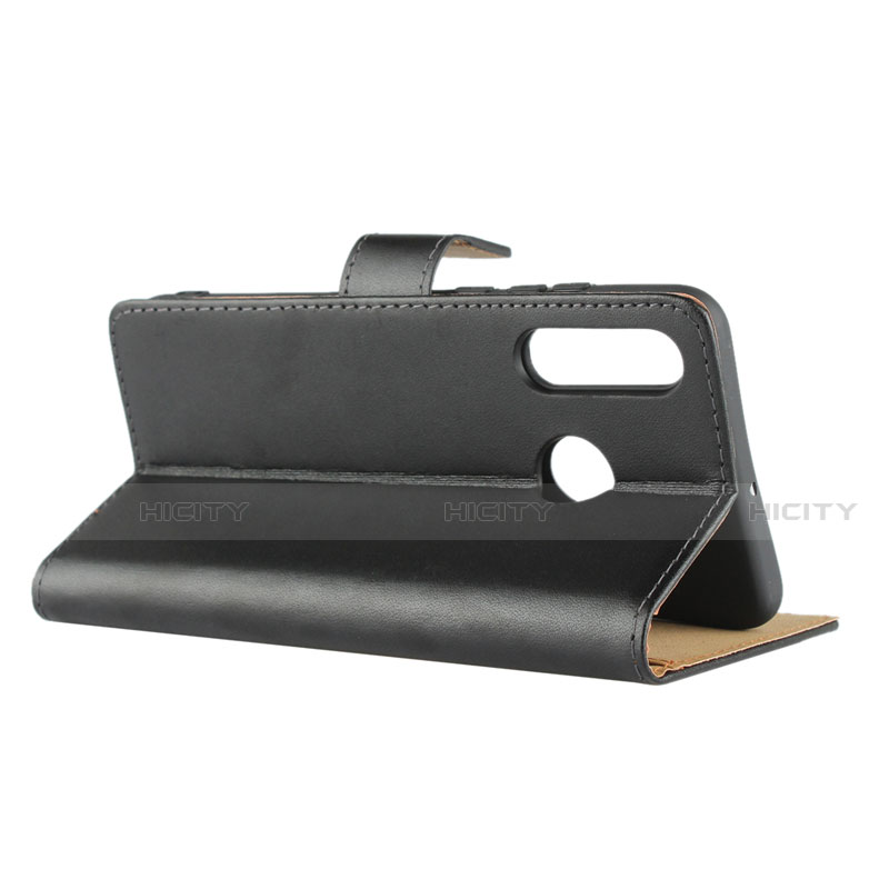 Handytasche Stand Schutzhülle Leder L02 für Huawei P30 Lite New Edition Schwarz groß