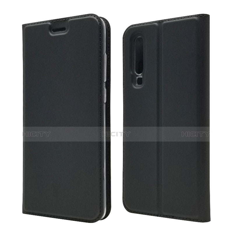 Handytasche Stand Schutzhülle Leder L02 für Huawei P30 Schwarz