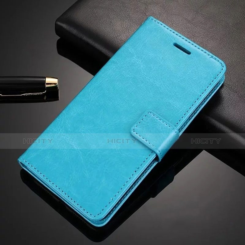 Handytasche Stand Schutzhülle Leder L02 für Nokia X6 Hellblau