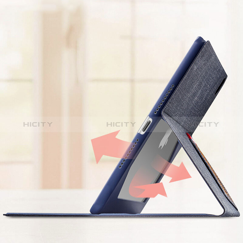 Handytasche Stand Schutzhülle Leder L03 für Apple New iPad 9.7 (2018) Blau