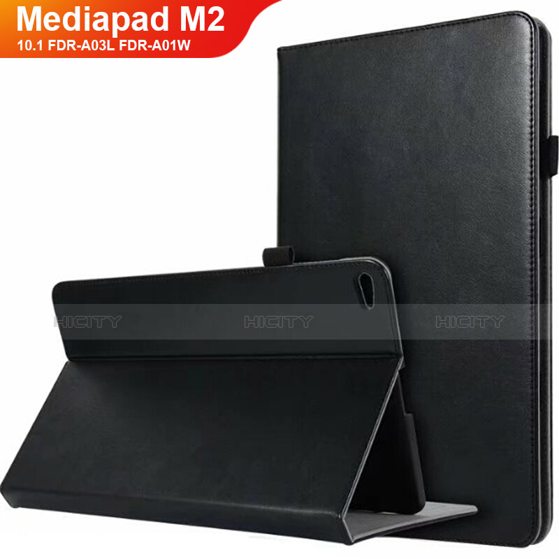 Handytasche Stand Schutzhülle Leder L03 für Huawei MediaPad M2 10.1 FDR-A03L FDR-A01W Schwarz