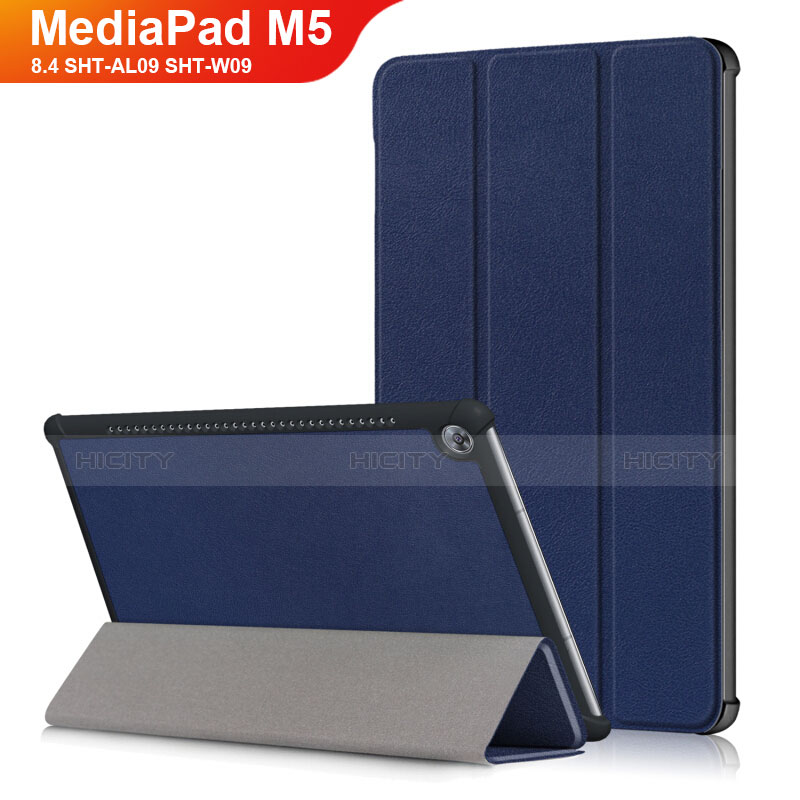 Handytasche Stand Schutzhülle Leder L03 für Huawei MediaPad M5 8.4 SHT-AL09 SHT-W09 Blau Plus