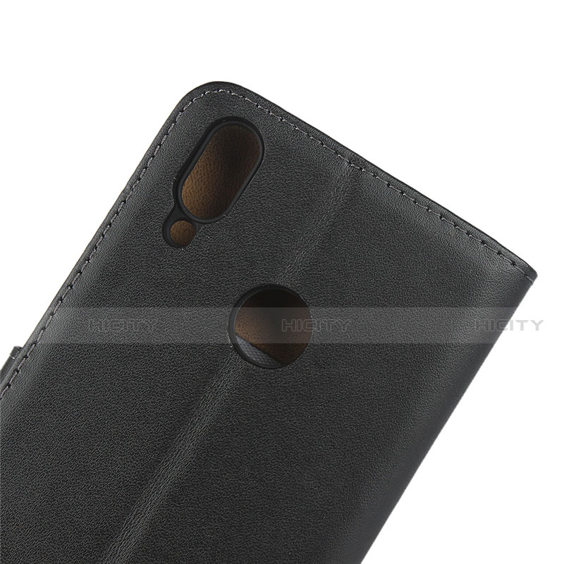 Handytasche Stand Schutzhülle Leder L03 für Huawei Y7 Pro (2019) Schwarz