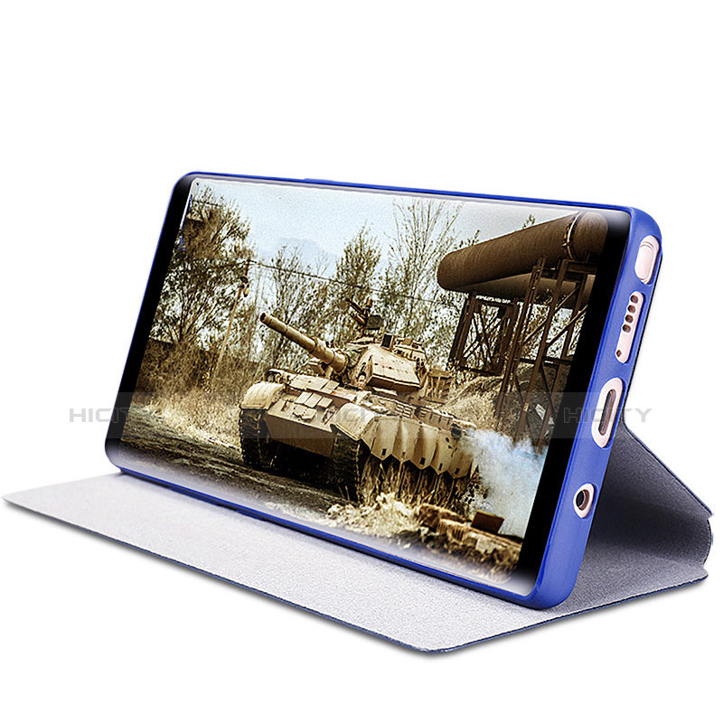 Handytasche Stand Schutzhülle Leder L03 für Samsung Galaxy Note 8 Duos N950F Blau