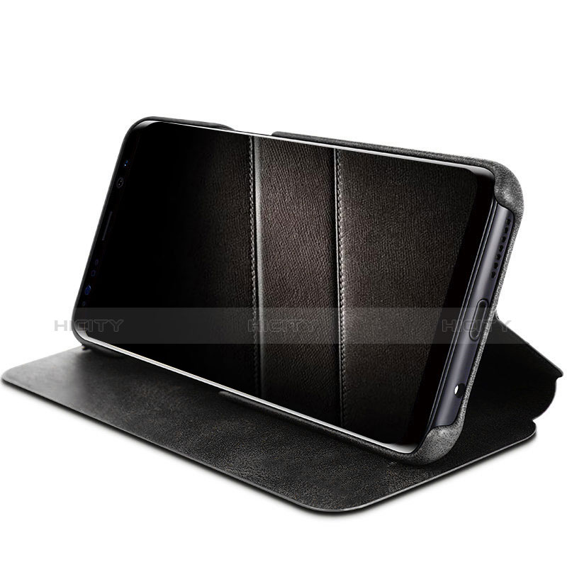 Handytasche Stand Schutzhülle Leder L03 für Samsung Galaxy S8 Plus Schwarz