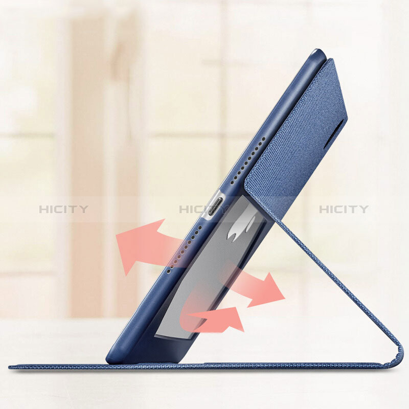 Handytasche Stand Schutzhülle Leder L04 für Apple New iPad 9.7 (2018) Blau