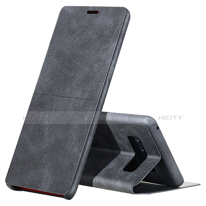 Handytasche Stand Schutzhülle Leder L04 für Samsung Galaxy Note 8 Duos N950F Schwarz Plus