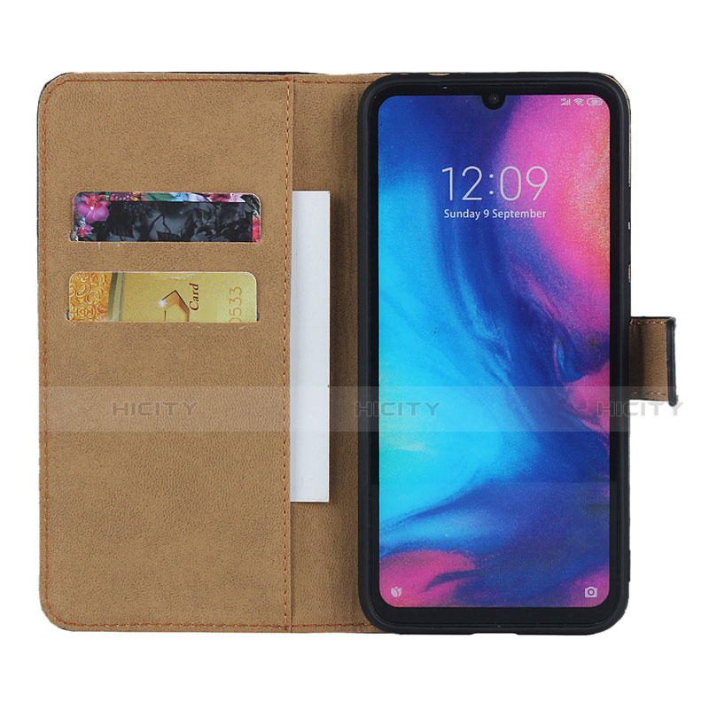 Handytasche Stand Schutzhülle Leder L04 für Xiaomi Redmi Note 7 Schwarz