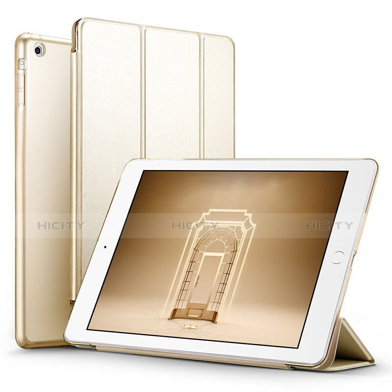 Handytasche Stand Schutzhülle Leder L06 für Apple iPad Mini 3 Gold