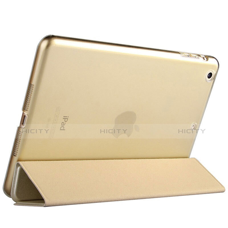 Handytasche Stand Schutzhülle Leder L06 für Apple iPad Mini 3 Gold