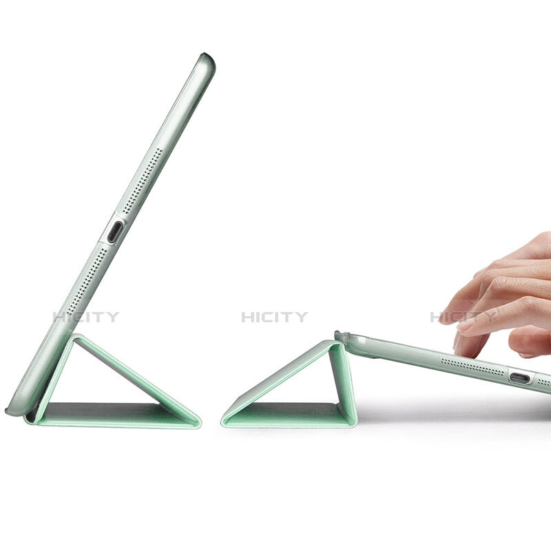 Handytasche Stand Schutzhülle Leder L06 für Apple iPad Mini 3 Grün groß