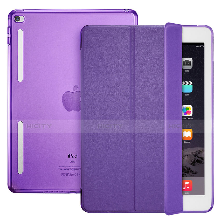 Handytasche Stand Schutzhülle Leder L06 für Apple iPad Mini 4 Violett Plus