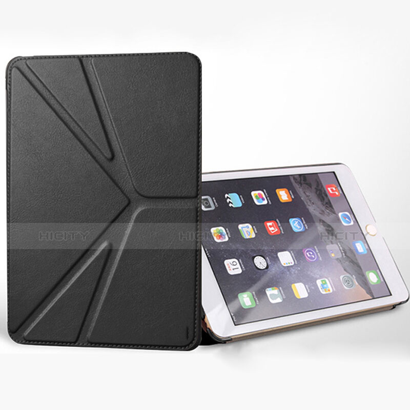 Handytasche Stand Schutzhülle Leder L08 für Apple New iPad 9.7 (2017) Schwarz