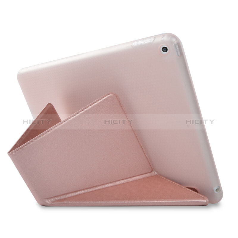 Handytasche Stand Schutzhülle Leder L08 für Apple New iPad 9.7 (2018) Rosegold