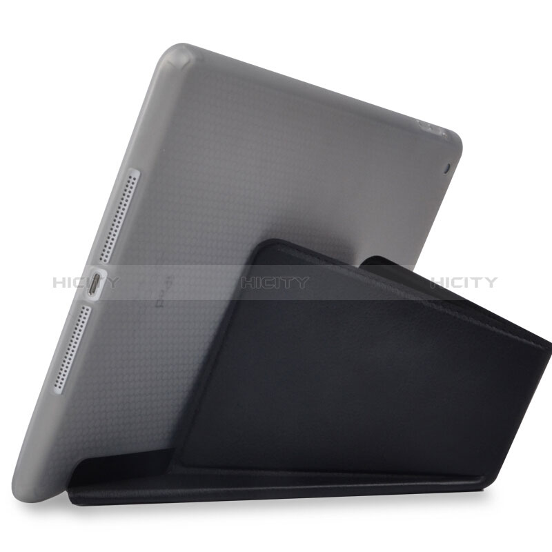 Handytasche Stand Schutzhülle Leder L08 für Apple New iPad 9.7 (2018) Schwarz