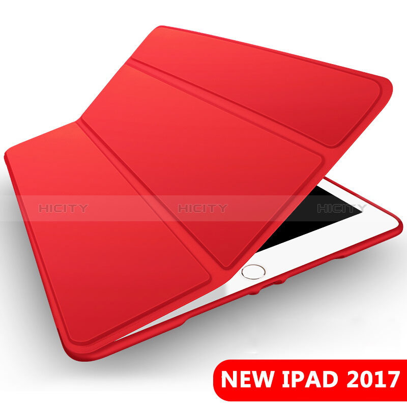 Handytasche Stand Schutzhülle Leder L09 für Apple New iPad 9.7 (2018) Rot groß