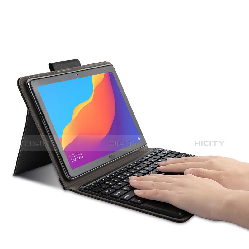 Handytasche Stand Schutzhülle Leder mit Tastatur für Huawei Honor Pad 5 10.1 AGS2-W09HN AGS2-AL00HN Schwarz