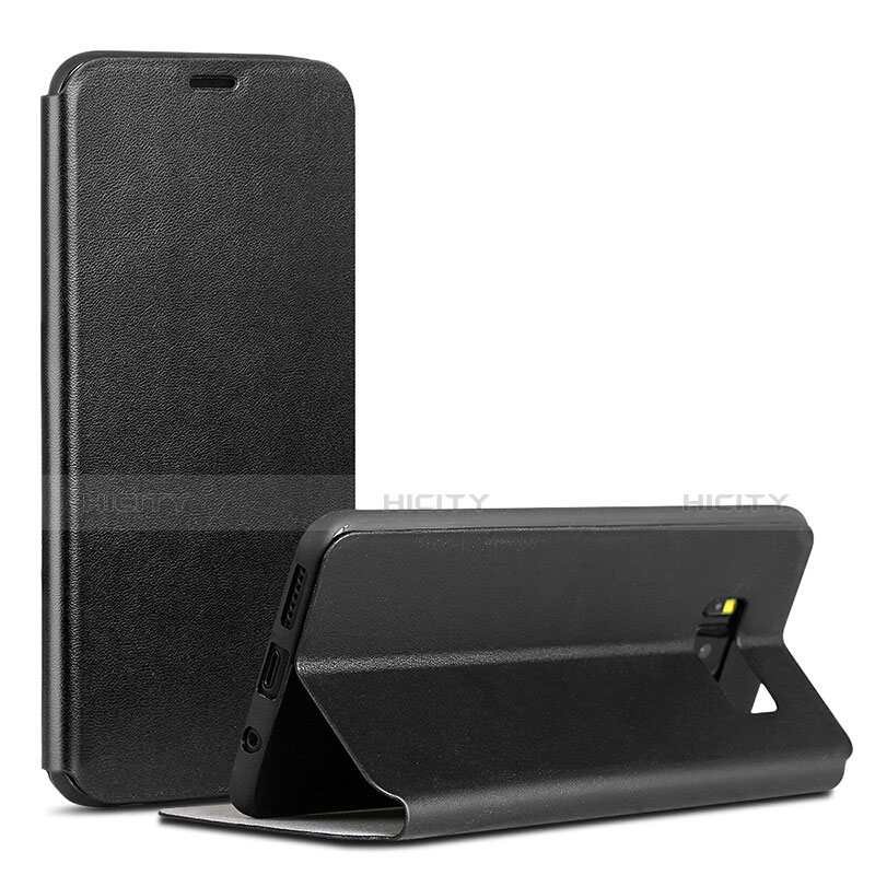 Handytasche Stand Schutzhülle Leder P01 für Samsung Galaxy S8 Plus Schwarz