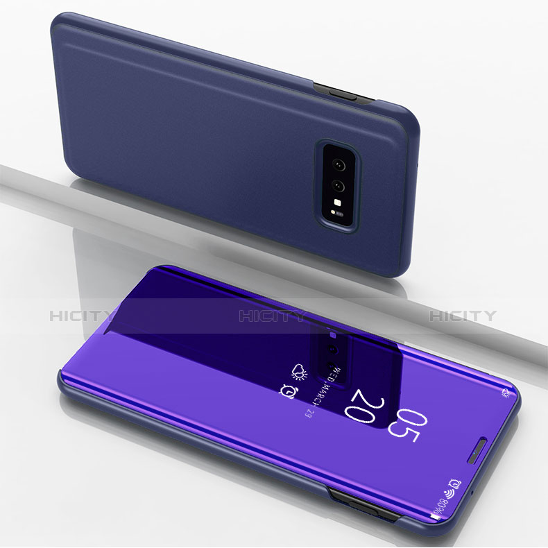 Handytasche Stand Schutzhülle Leder Rahmen Spiegel Tasche für Samsung Galaxy S10e Violett