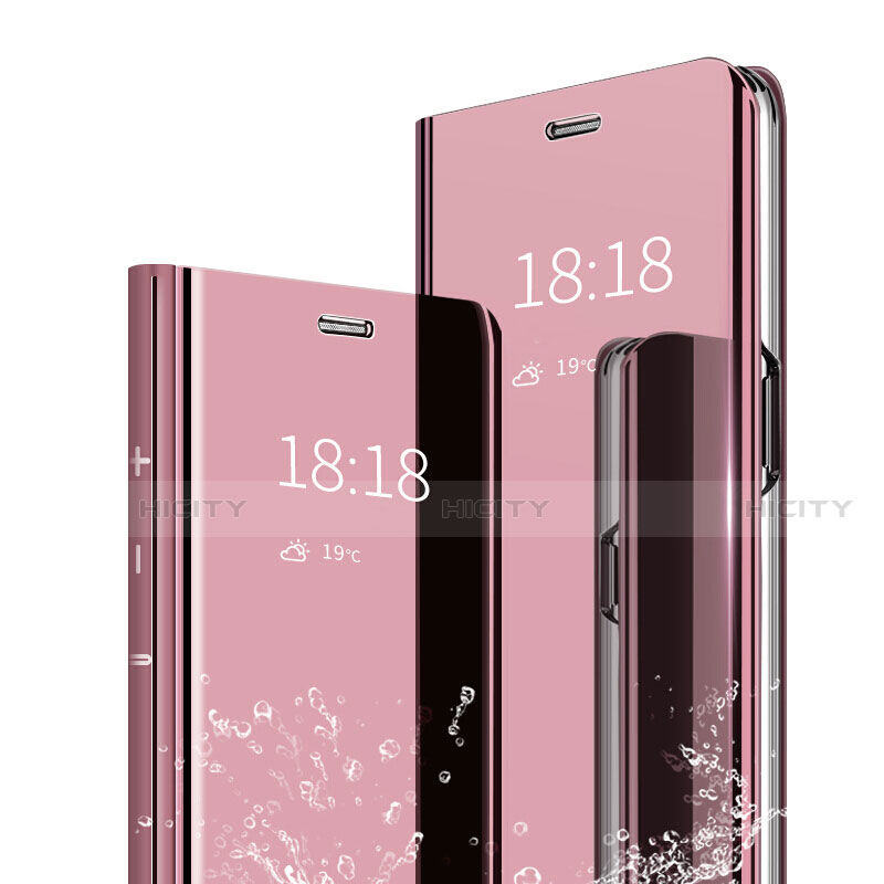 Handytasche Stand Schutzhülle Leder Rahmen Spiegel Tasche für Xiaomi Mi 9 Lite Rosegold Plus