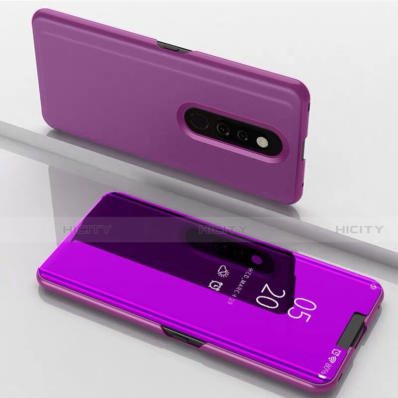 Handytasche Stand Schutzhülle Leder Rahmen Spiegel Tasche für Xiaomi Mi 9T Violett