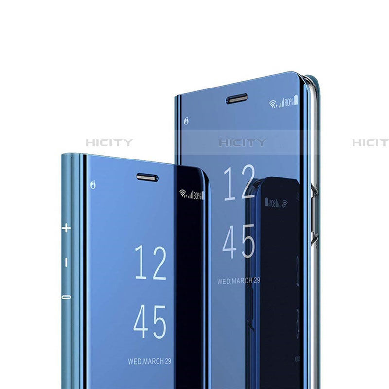 Handytasche Stand Schutzhülle Leder Rahmen Spiegel Tasche L01 für Xiaomi Redmi K30i 5G Blau