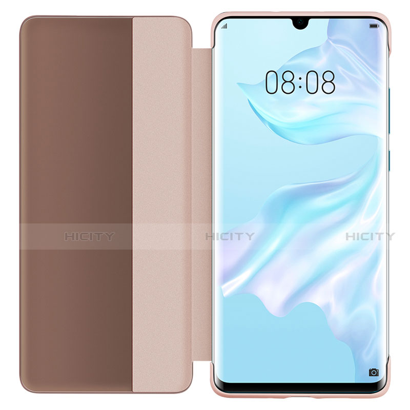 Handytasche Stand Schutzhülle Leder Rahmen Spiegel Tasche L05 für Huawei P30 Rosegold