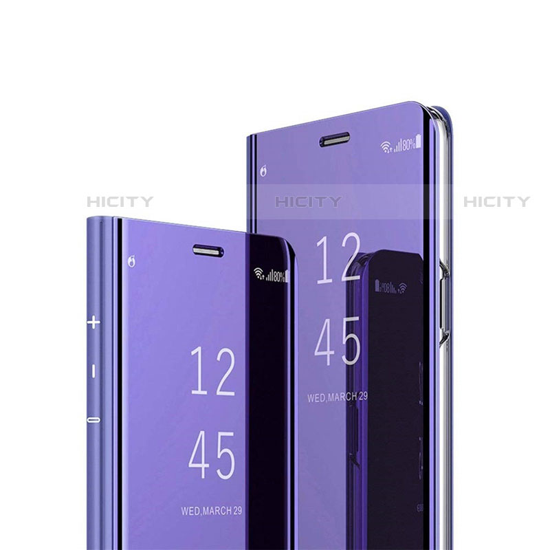 Handytasche Stand Schutzhülle Leder Rahmen Spiegel Tasche M02 für Huawei Honor 20S Violett Plus