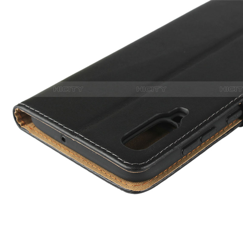 Handytasche Stand Schutzhülle Leder S01 für Samsung Galaxy A90 5G Schwarz groß