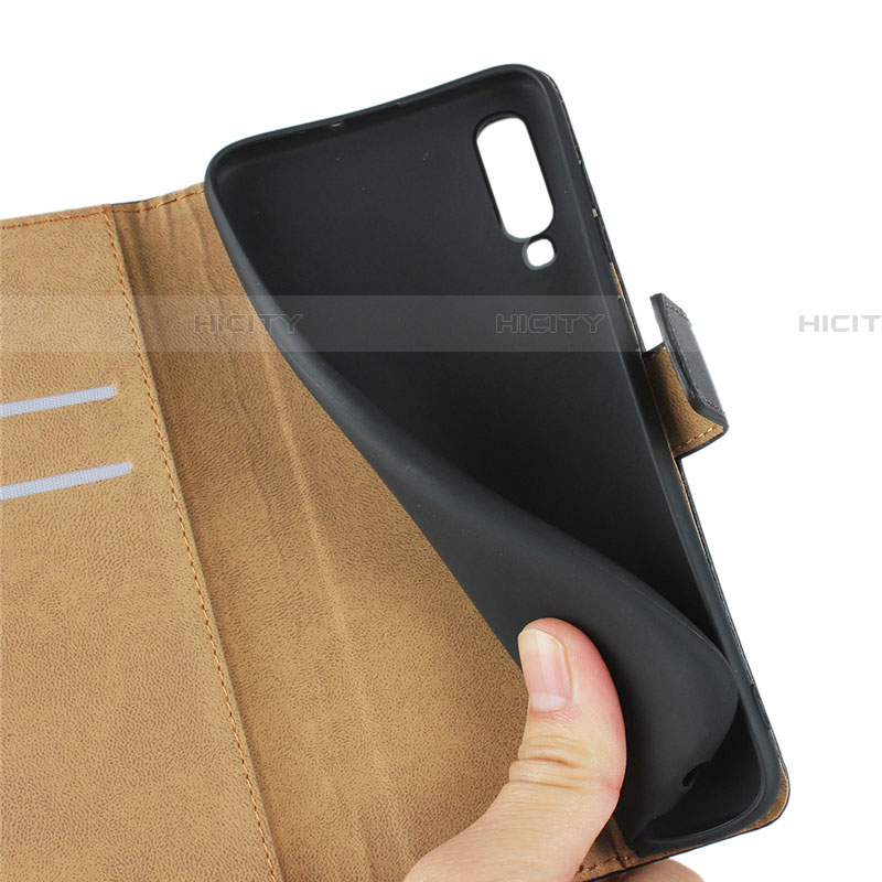 Handytasche Stand Schutzhülle Leder S01 für Samsung Galaxy A90 5G Schwarz groß