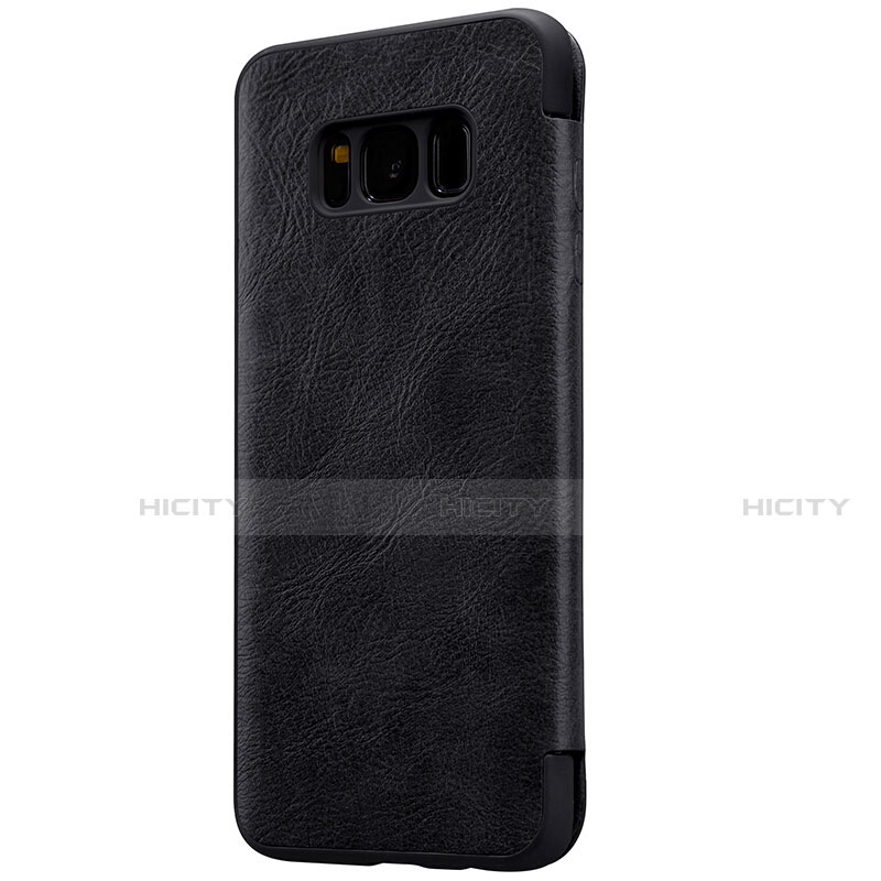 Handytasche Stand Schutzhülle Leder S01 für Samsung Galaxy S8 Plus Schwarz