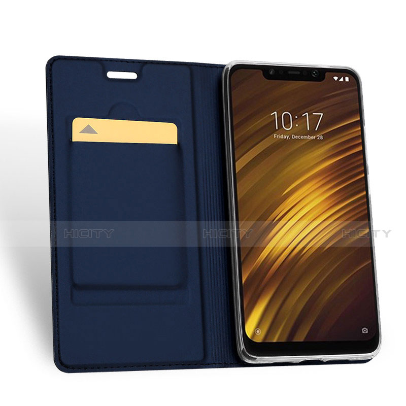 Handytasche Stand Schutzhülle Leder S01 für Xiaomi Pocophone F1 Blau