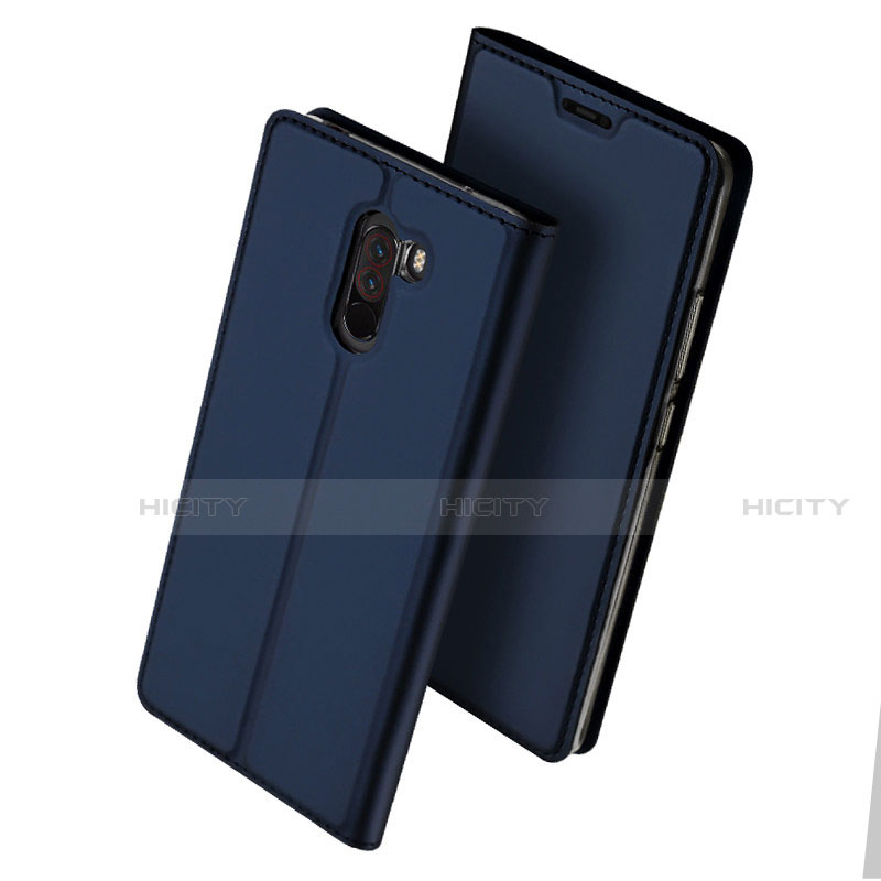 Handytasche Stand Schutzhülle Leder S01 für Xiaomi Pocophone F1 Blau