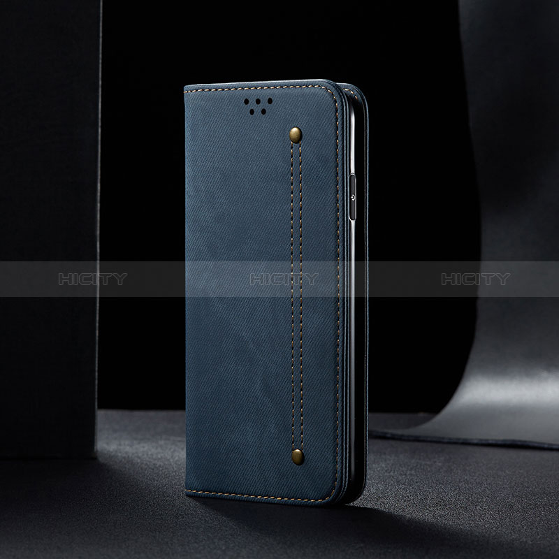 Handytasche Stand Schutzhülle Stoff B01S für Samsung Galaxy A11 Blau Plus