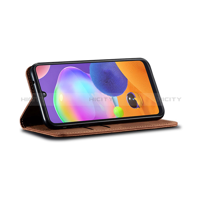 Handytasche Stand Schutzhülle Stoff B01S für Samsung Galaxy A31 groß