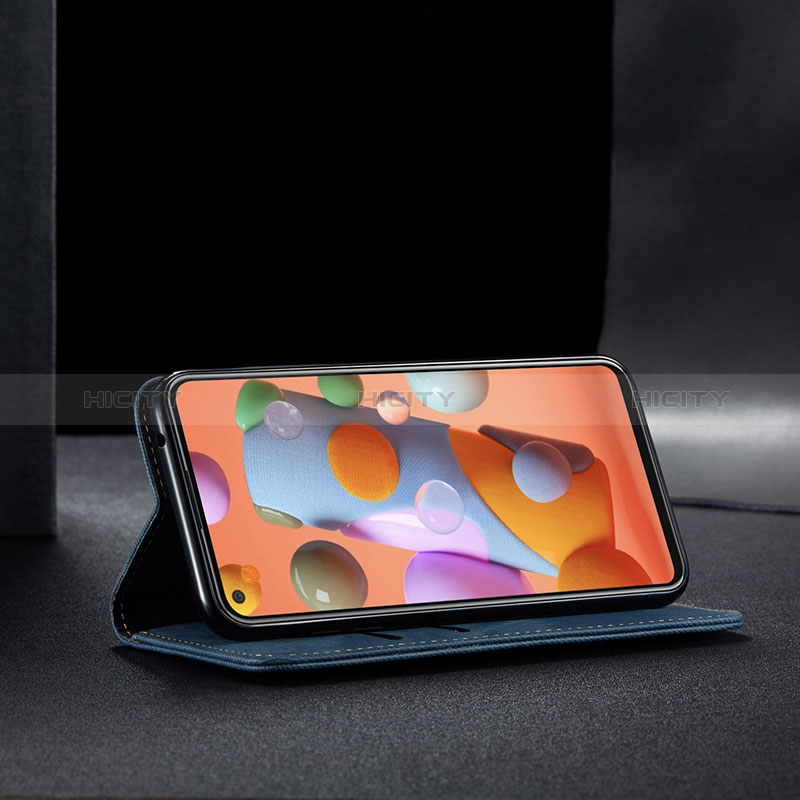 Handytasche Stand Schutzhülle Stoff B01S für Samsung Galaxy M11 groß