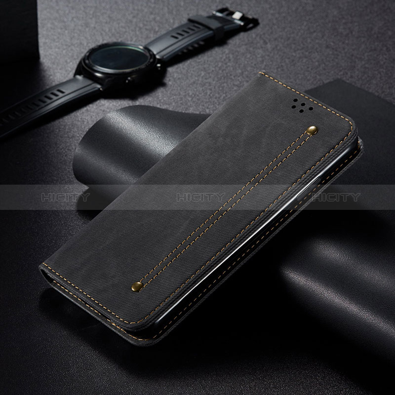 Handytasche Stand Schutzhülle Stoff B01S für Xiaomi Mi 11i 5G (2022) Schwarz Plus