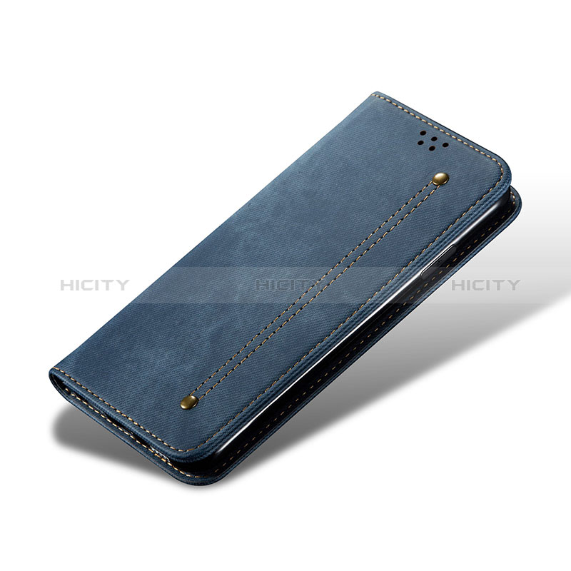 Handytasche Stand Schutzhülle Stoff B01S für Xiaomi Mi 13 5G Blau