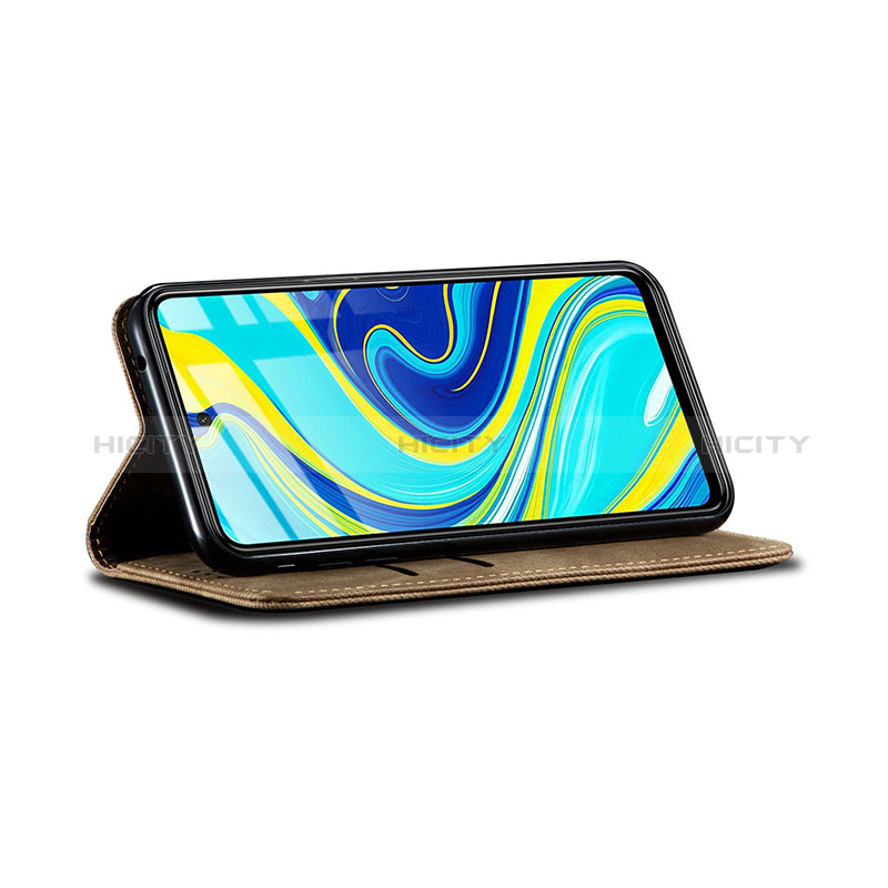 Handytasche Stand Schutzhülle Stoff B01S für Xiaomi Redmi Note 9 Pro Max groß