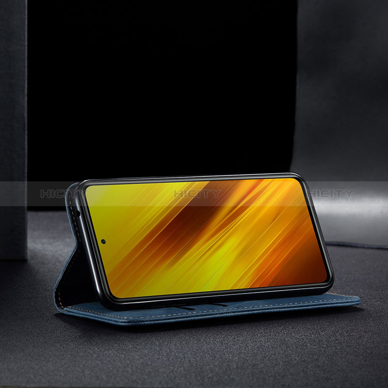 Handytasche Stand Schutzhülle Stoff B02S für Xiaomi Poco X3 NFC