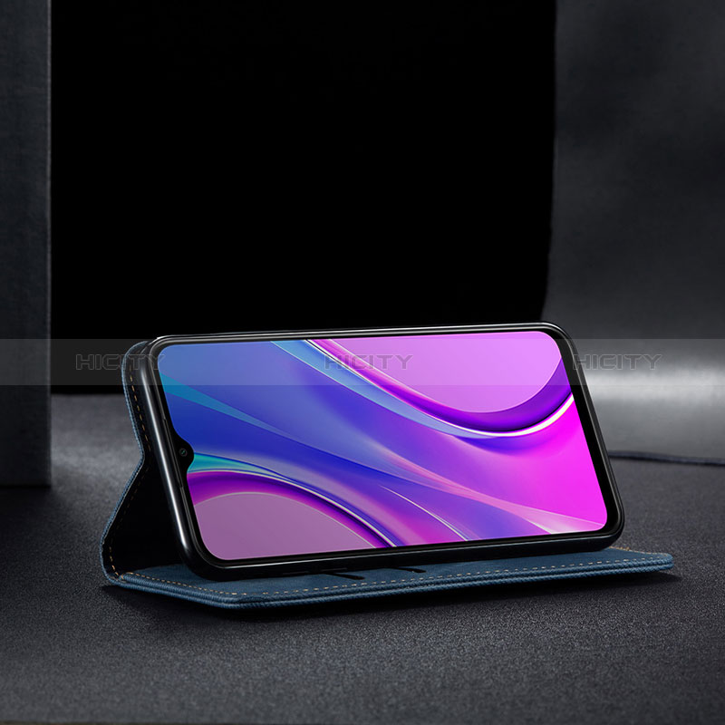 Handytasche Stand Schutzhülle Stoff B02S für Xiaomi Redmi 9 groß