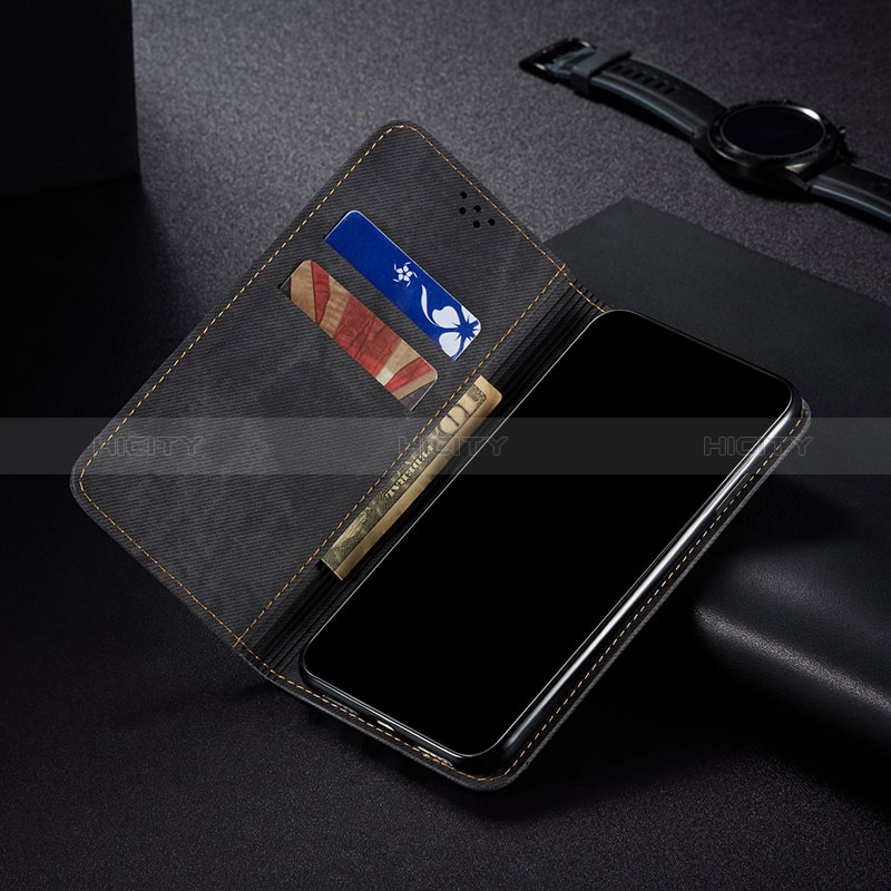 Handytasche Stand Schutzhülle Stoff B02S für Xiaomi Redmi Note 9 Pro groß