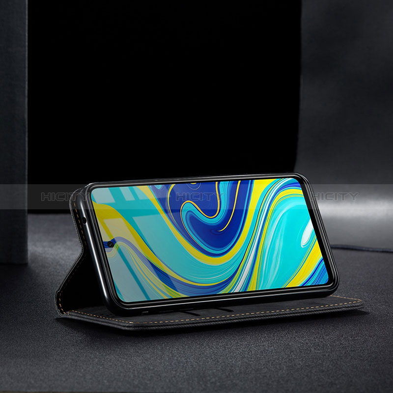 Handytasche Stand Schutzhülle Stoff B02S für Xiaomi Redmi Note 9 Pro Max