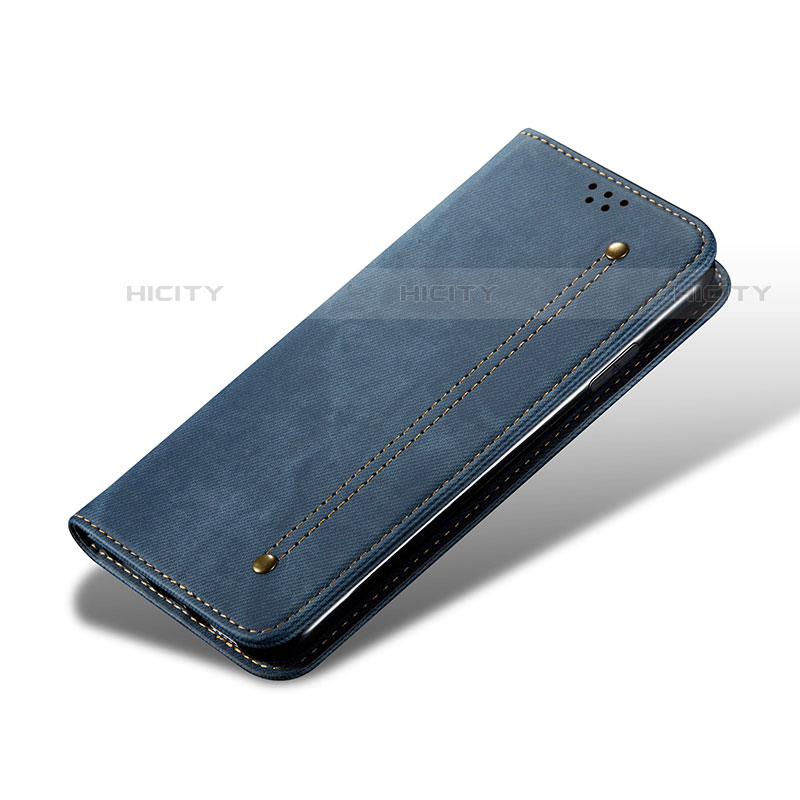 Handytasche Stand Schutzhülle Stoff B03S für Samsung Galaxy S21 FE 5G Blau Plus